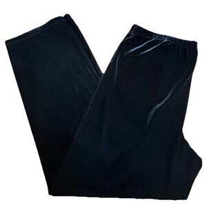 VTG Chicos Black Velvet Pullon Wide leg Pants Size 2 Fairy Grunge Whimsigoth